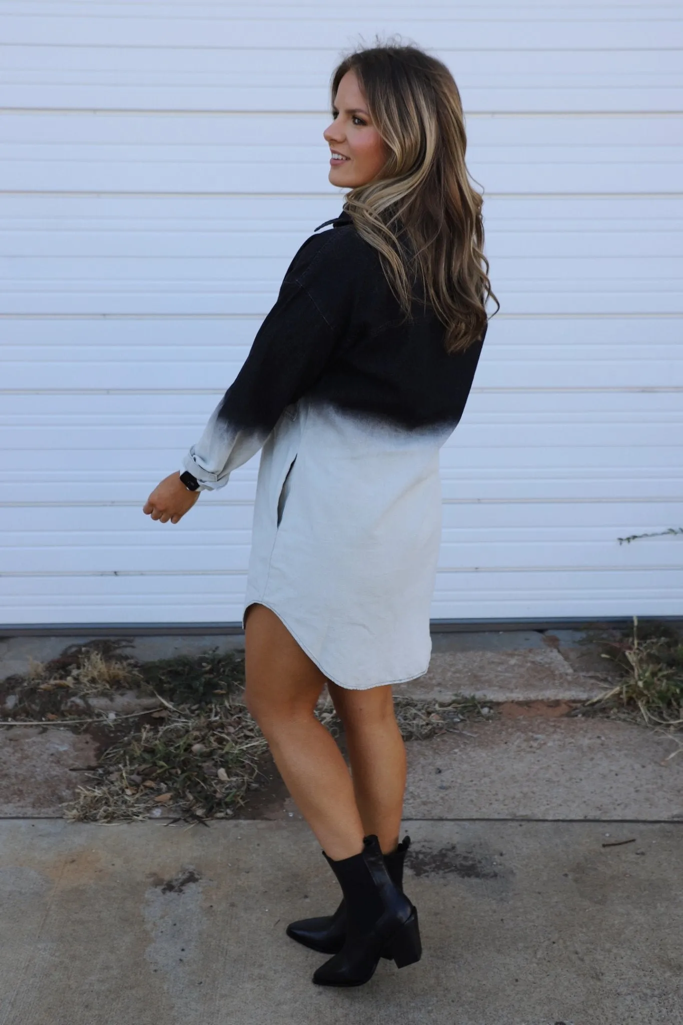 Ombre black dress