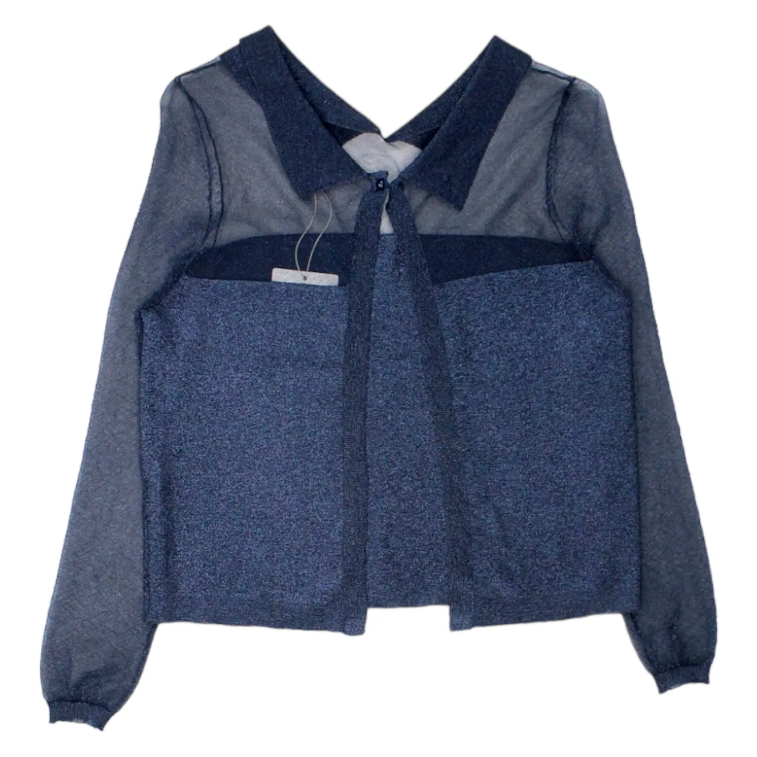 Orla Kiely Blue Lurex Reversible Sweater/Cardigan