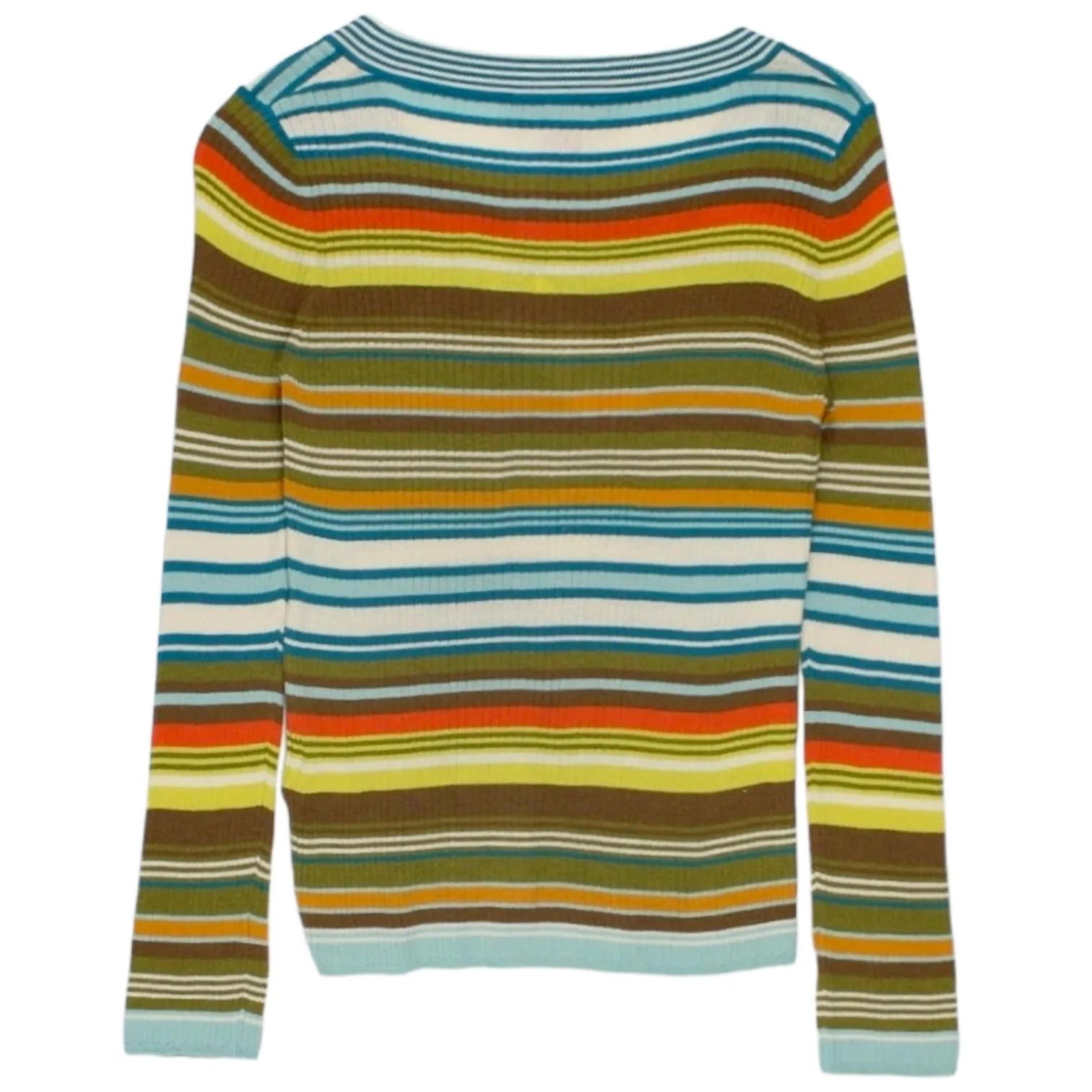 Orla Kiely Blue Striped Skinny Rib Sweater