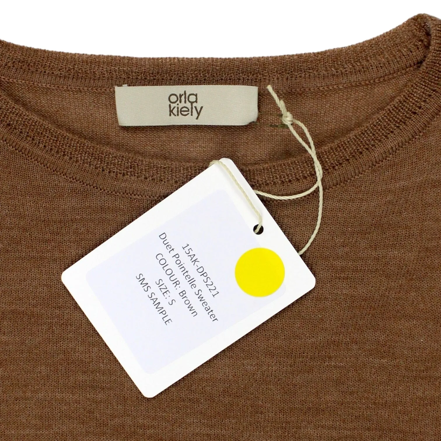 Orla Kiely Brown Duet Pointelle Sweater