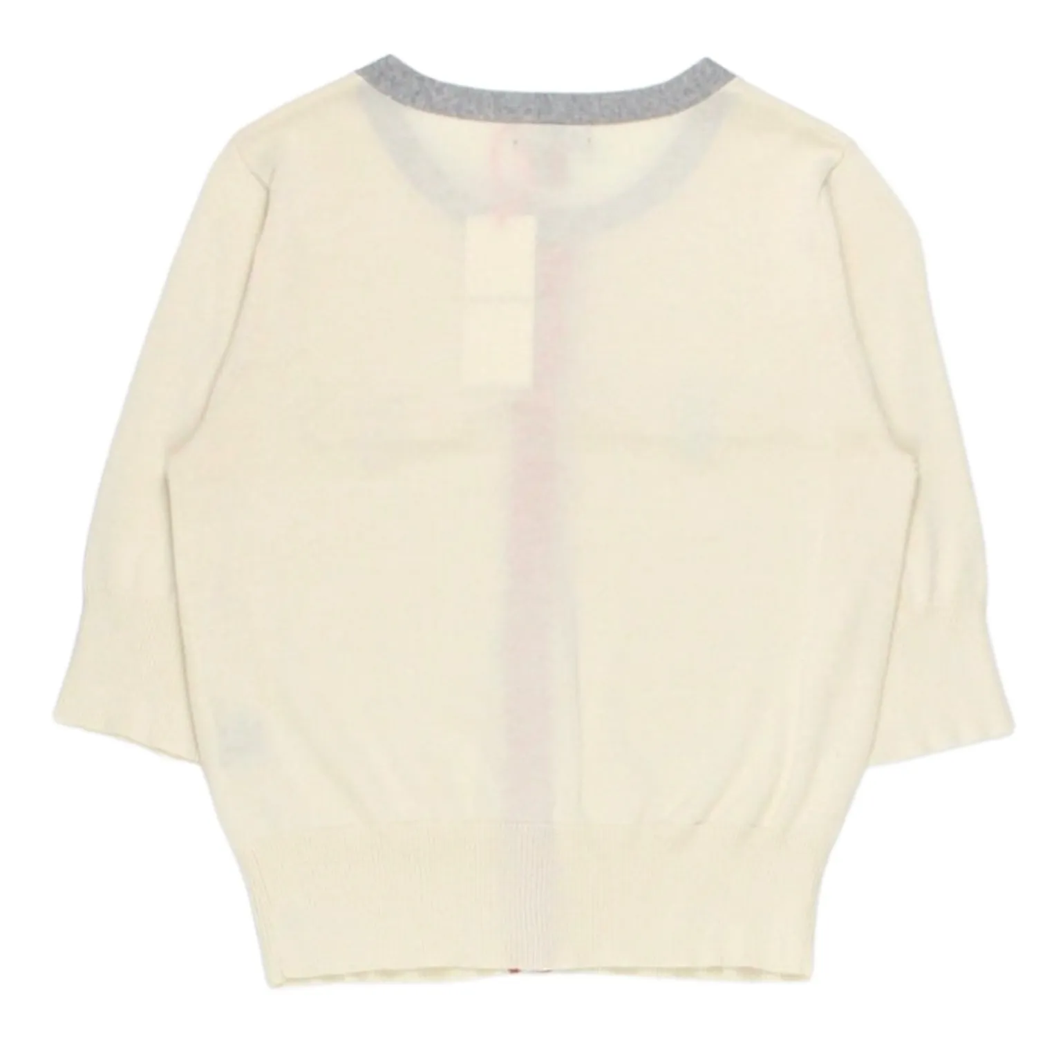 Orla Kiely Cream Contrast Tab 1/2 Sleeve Sweater