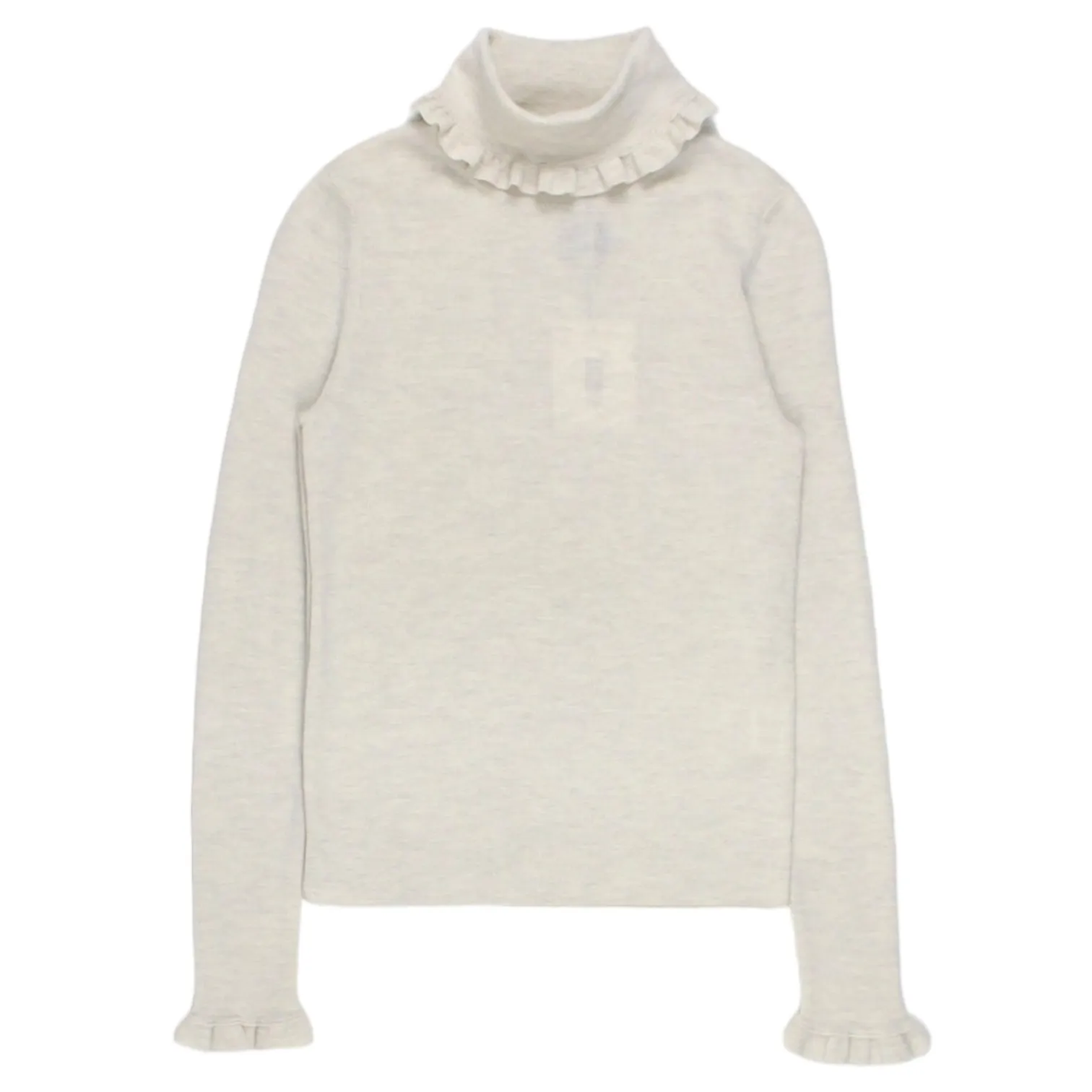 Orla Kiely Ivory Ruffle Trim Roll Neck Sweater