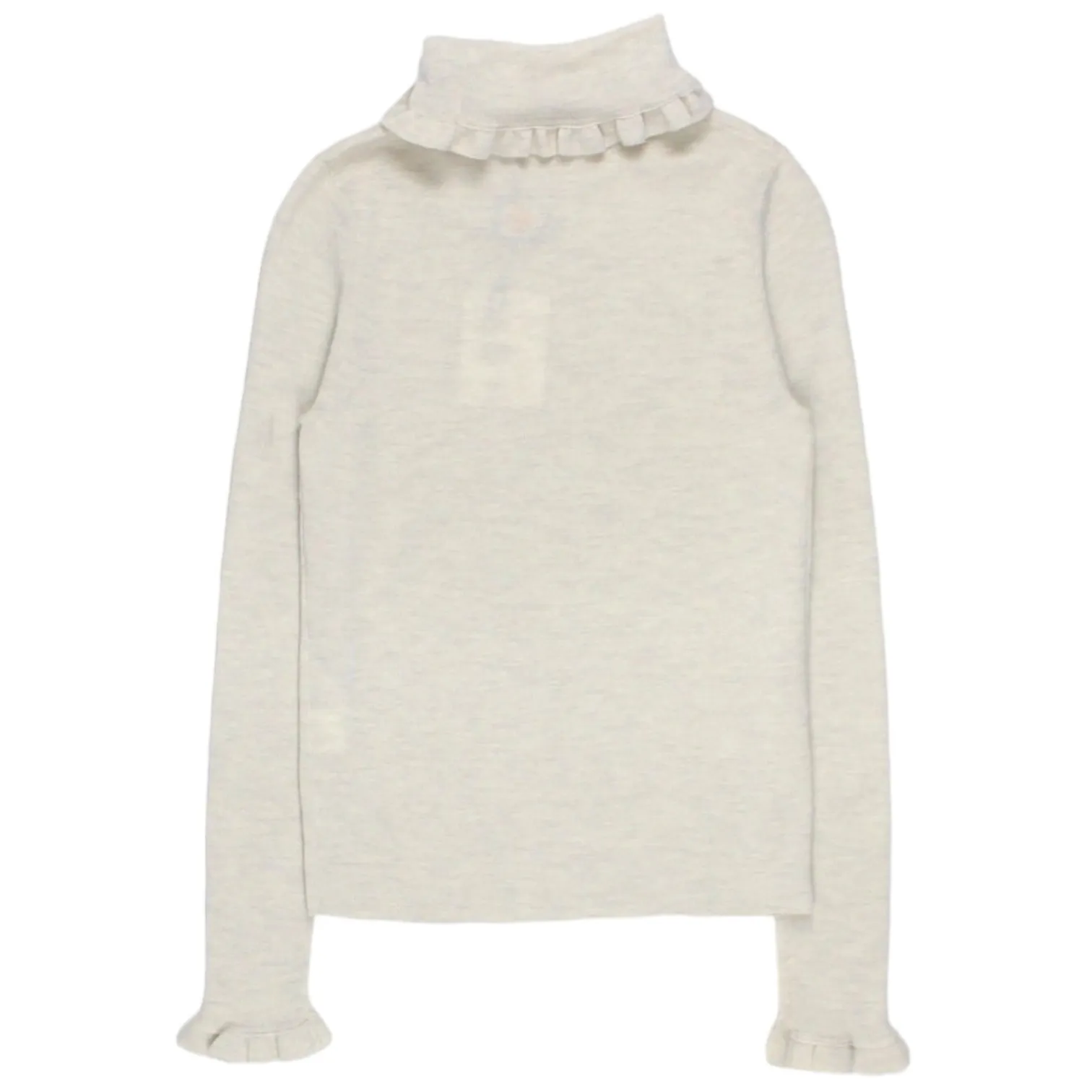 Orla Kiely Ivory Ruffle Trim Roll Neck Sweater