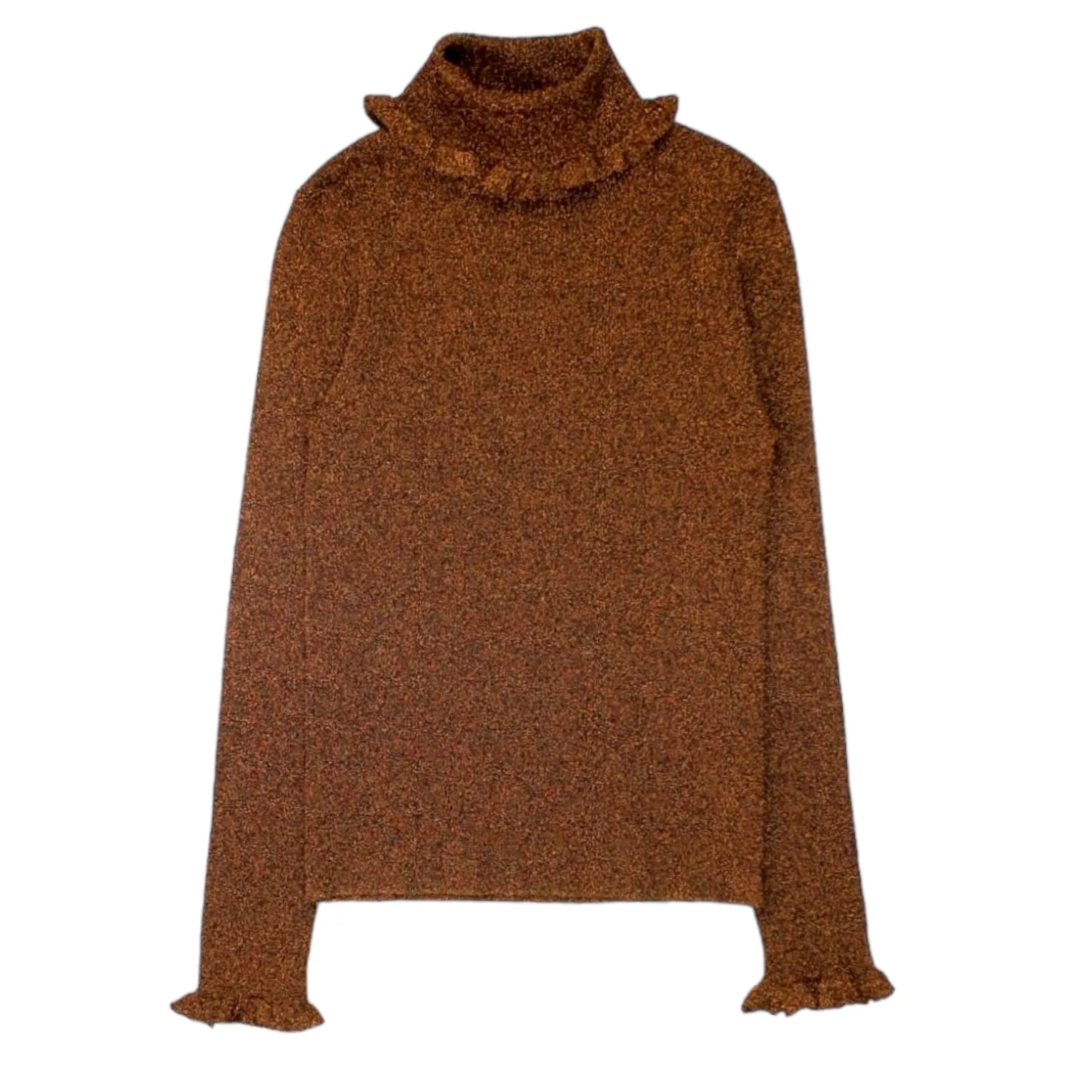 Orla Kiely Rust Lurex Roll Neck Sweater