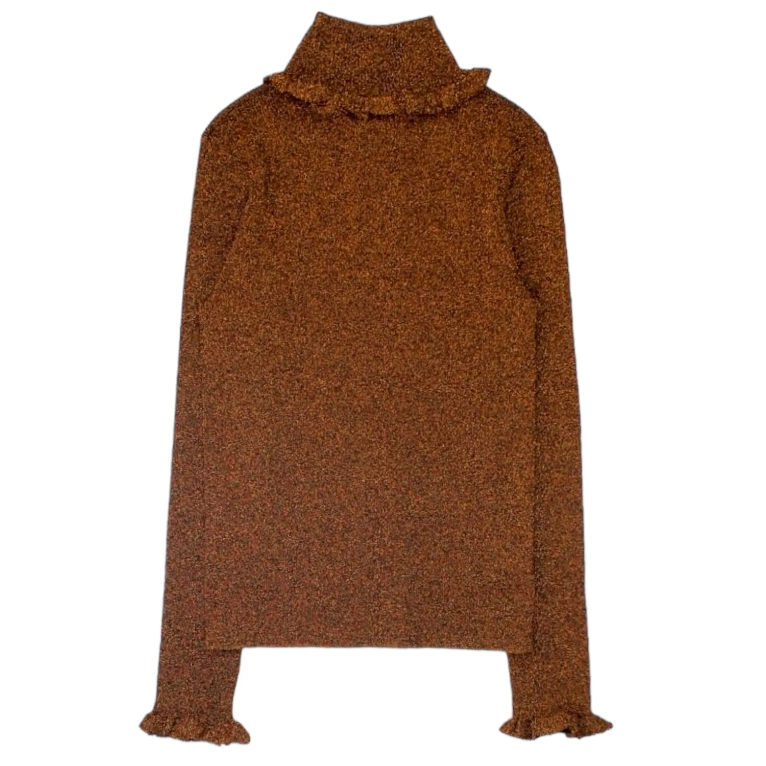 Orla Kiely Rust Lurex Roll Neck Sweater