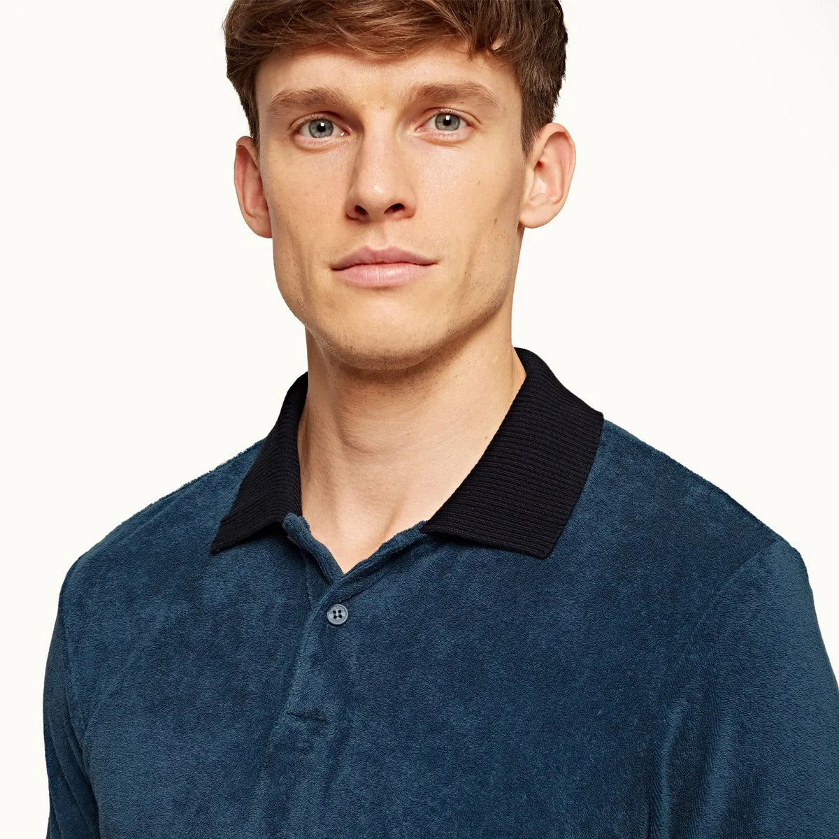 Orlebar Brown - Blue Slate Jarrett Towelling Polo Shirt - Result