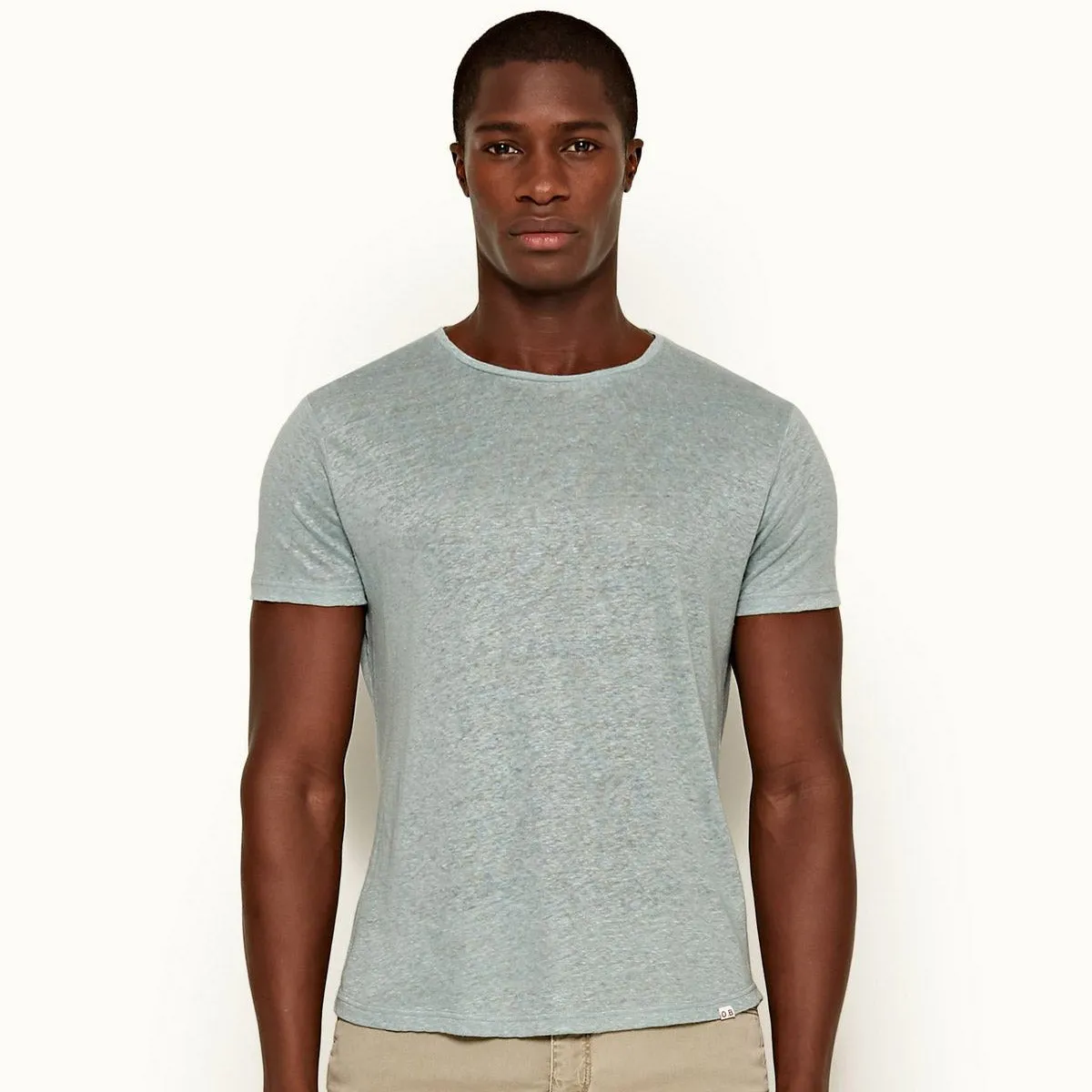 Orlebar Brown OB-T Linen T-Shirt Mineral Tailored Fit