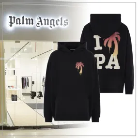 Palm Angels Hoodies | Street Style Long Sleeve Plain Logo Hoodies