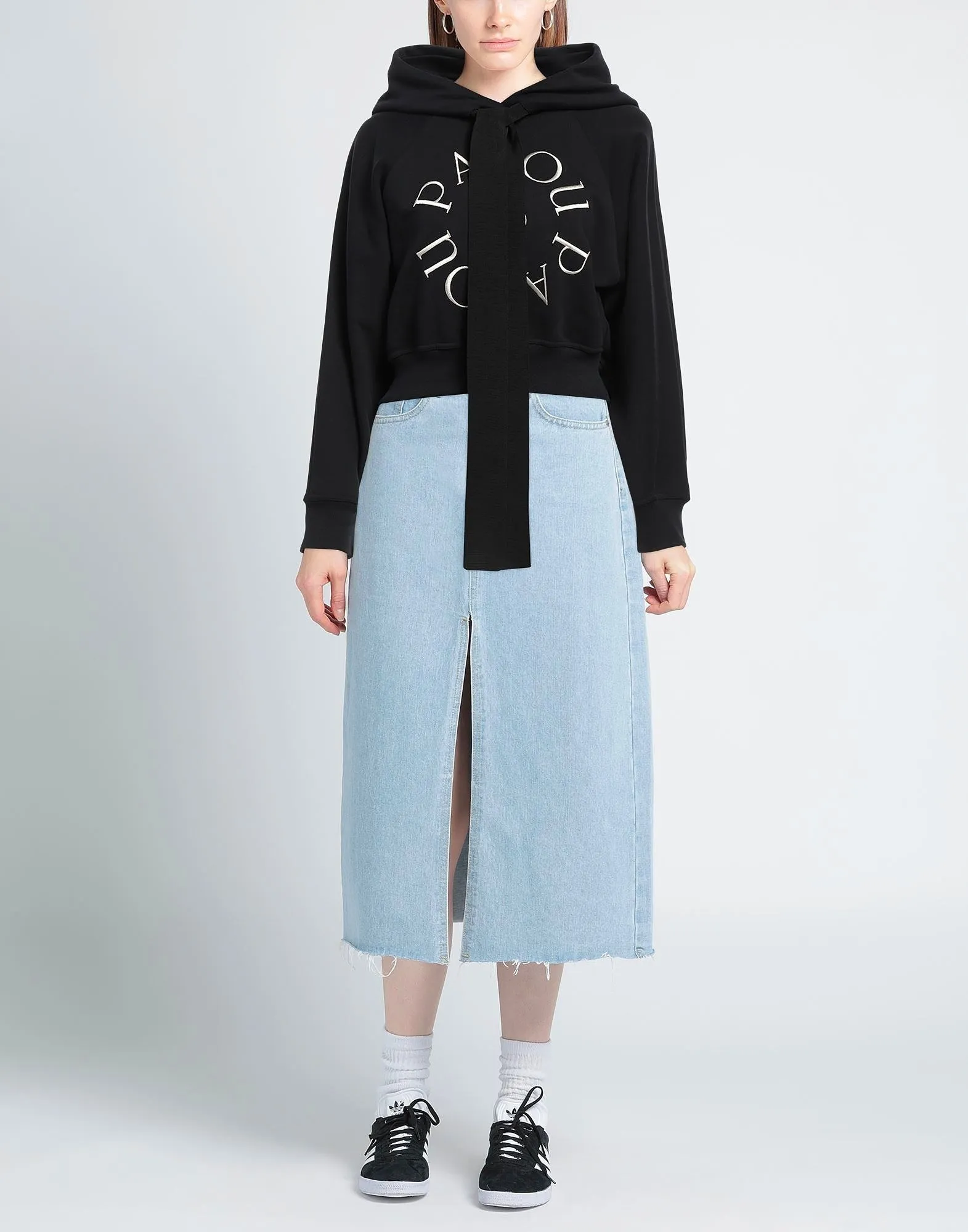 PATOU Long Sleeves Cotton Logo - Street Style, Plain Design.