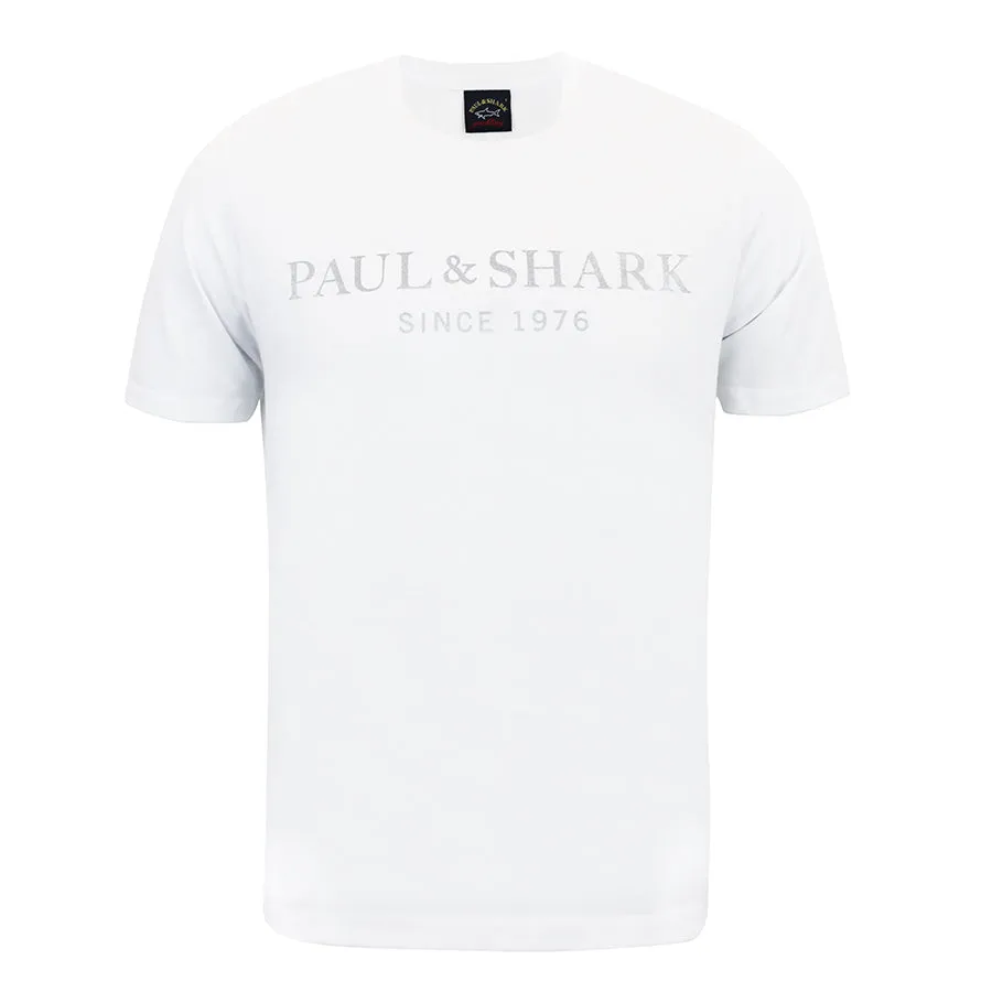 Paul & Shark - White Reflective Logo T-Shirt