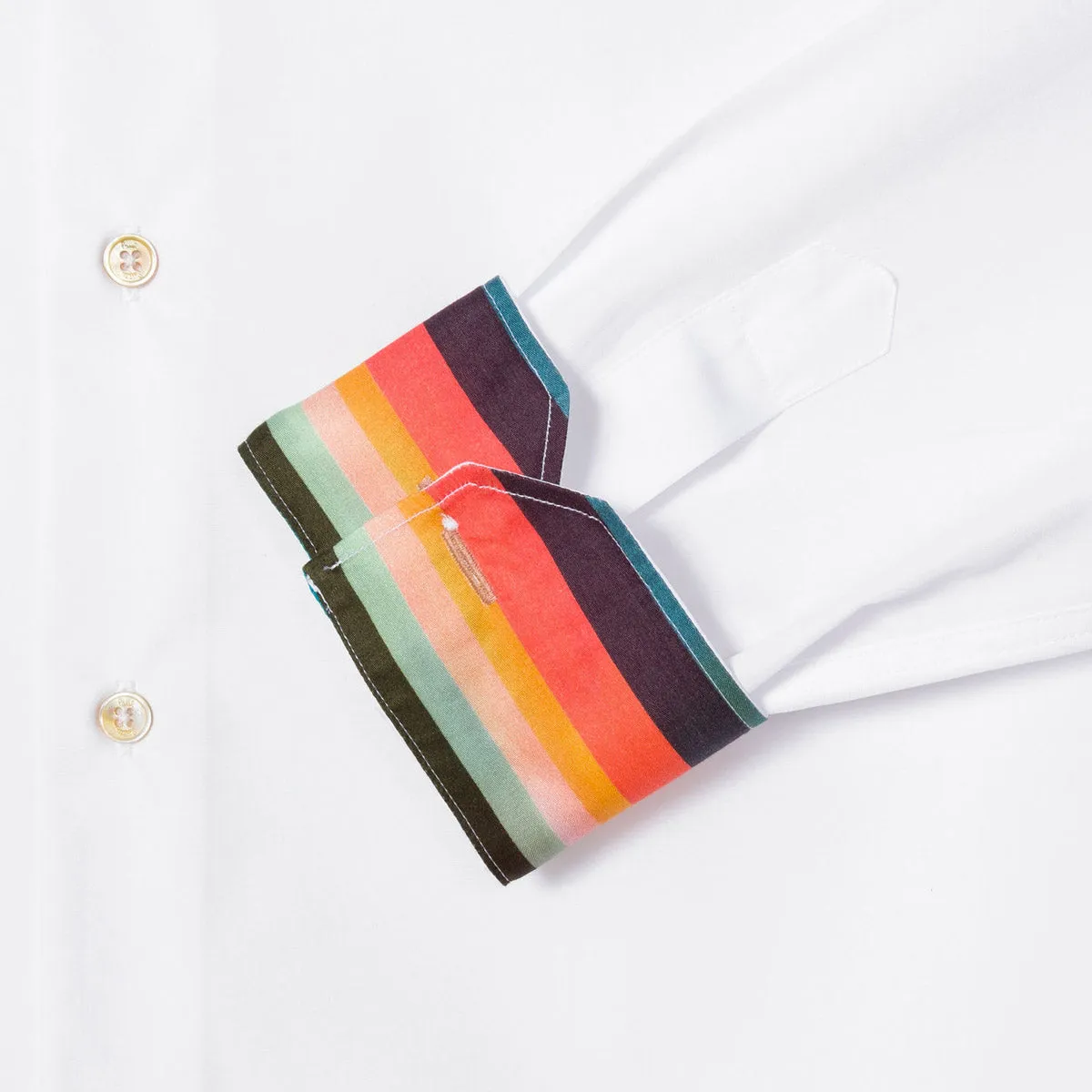 Paul Smith - 'Artist Stripe' Cuff Shirt - White 