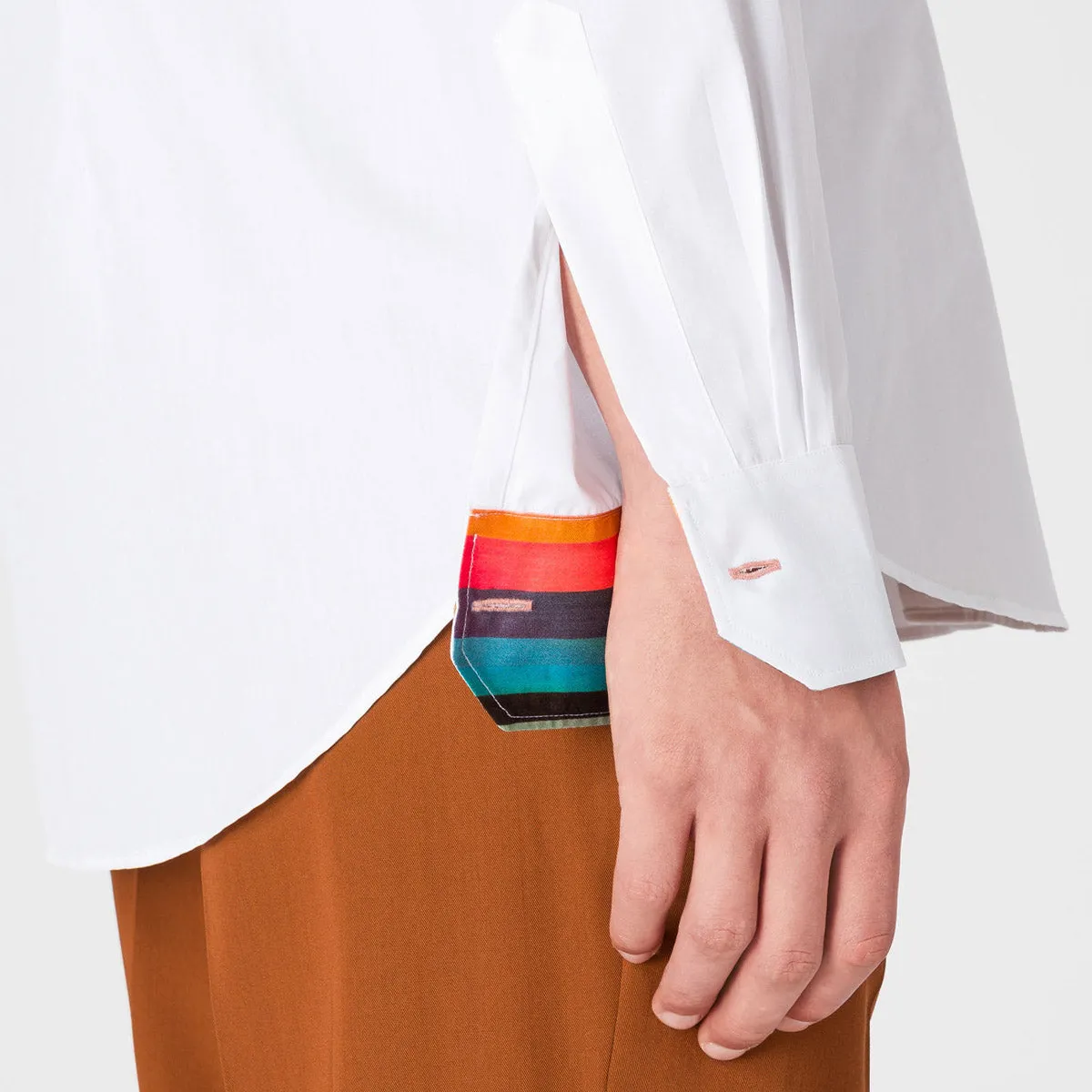 Paul Smith - 'Artist Stripe' Cuff Shirt - White 