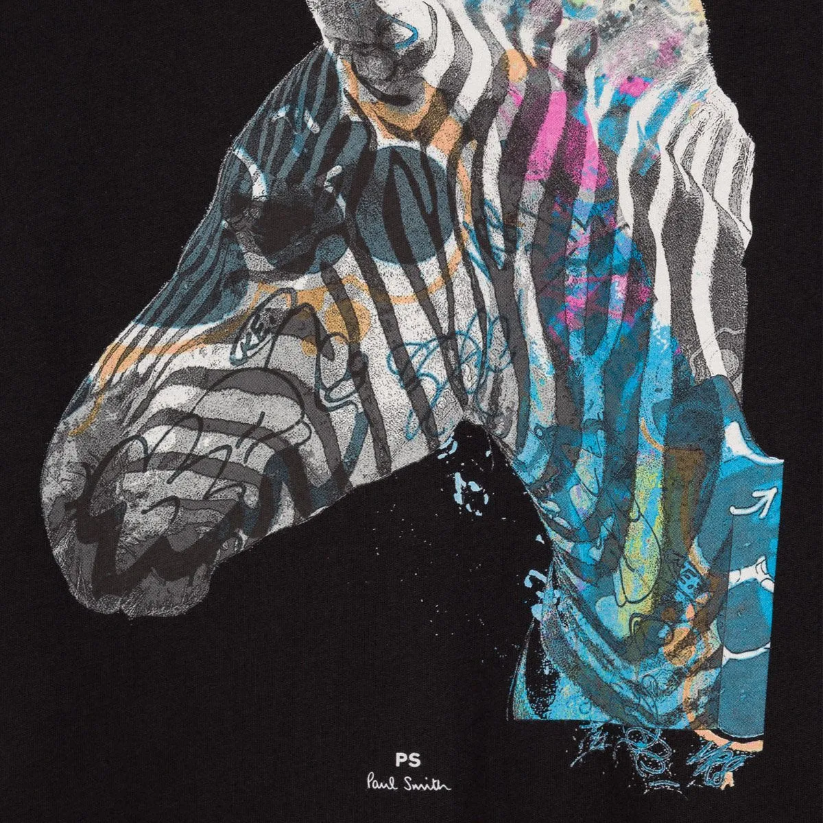 Paul Smith Graffiti Zebra Print T-Shirt, Black - Buy Now