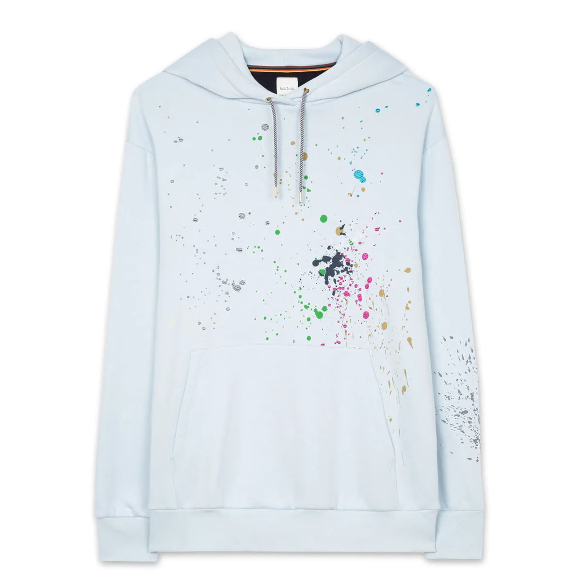 Paul Smith - Light Blue Paint Splatter Print Hoodie.