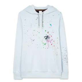 Paul Smith - Light Blue Paint Splatter Print Hoodie.