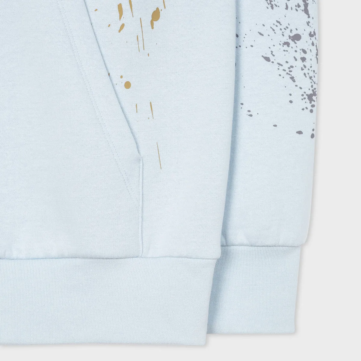 Paul Smith - Light Blue Paint Splatter Print Hoodie.