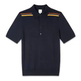 Paul Smith Merino Knitted Polo Shirt - Artist Stripe, Navy