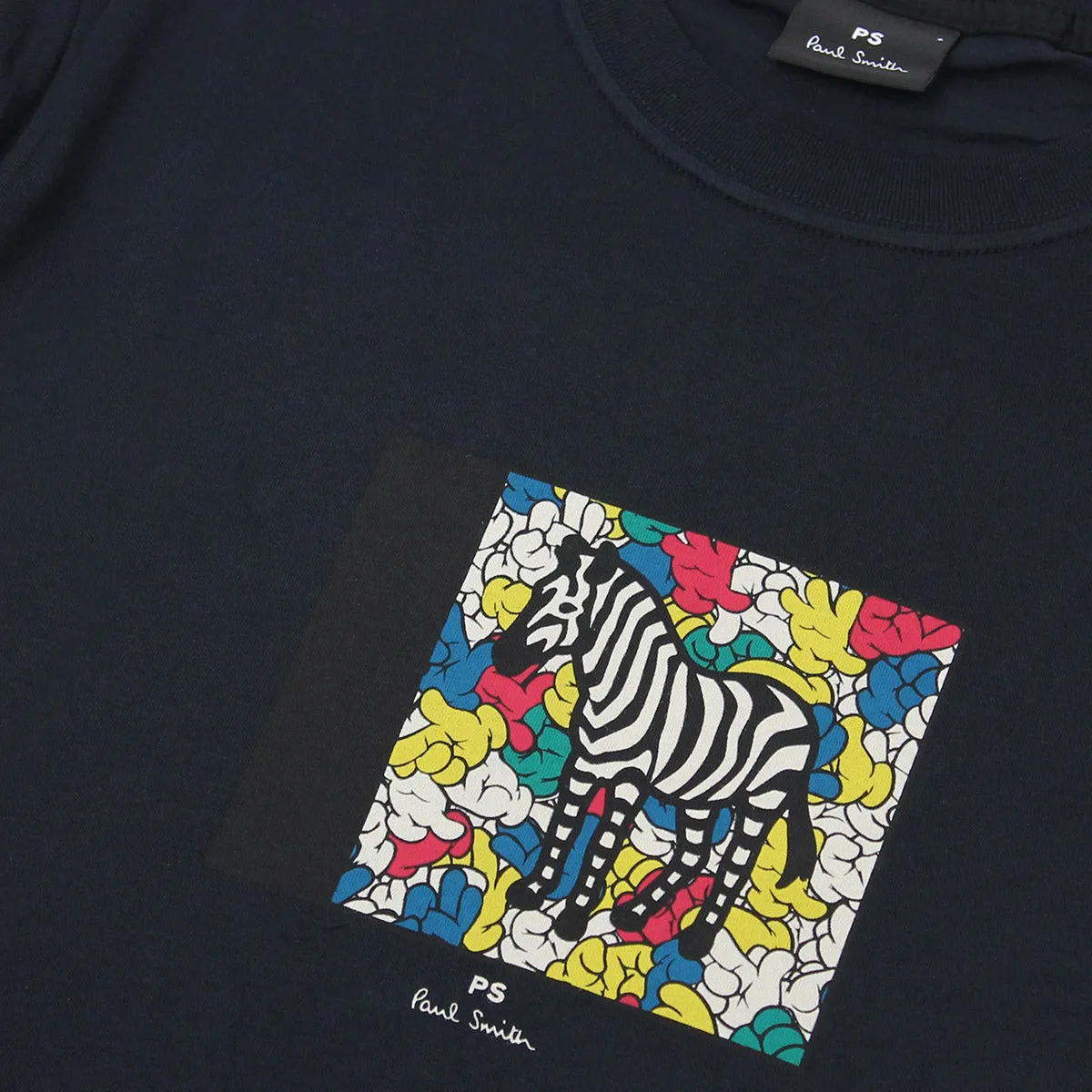 Paul Smith Navy Zebra & Hands Print T-Shirt