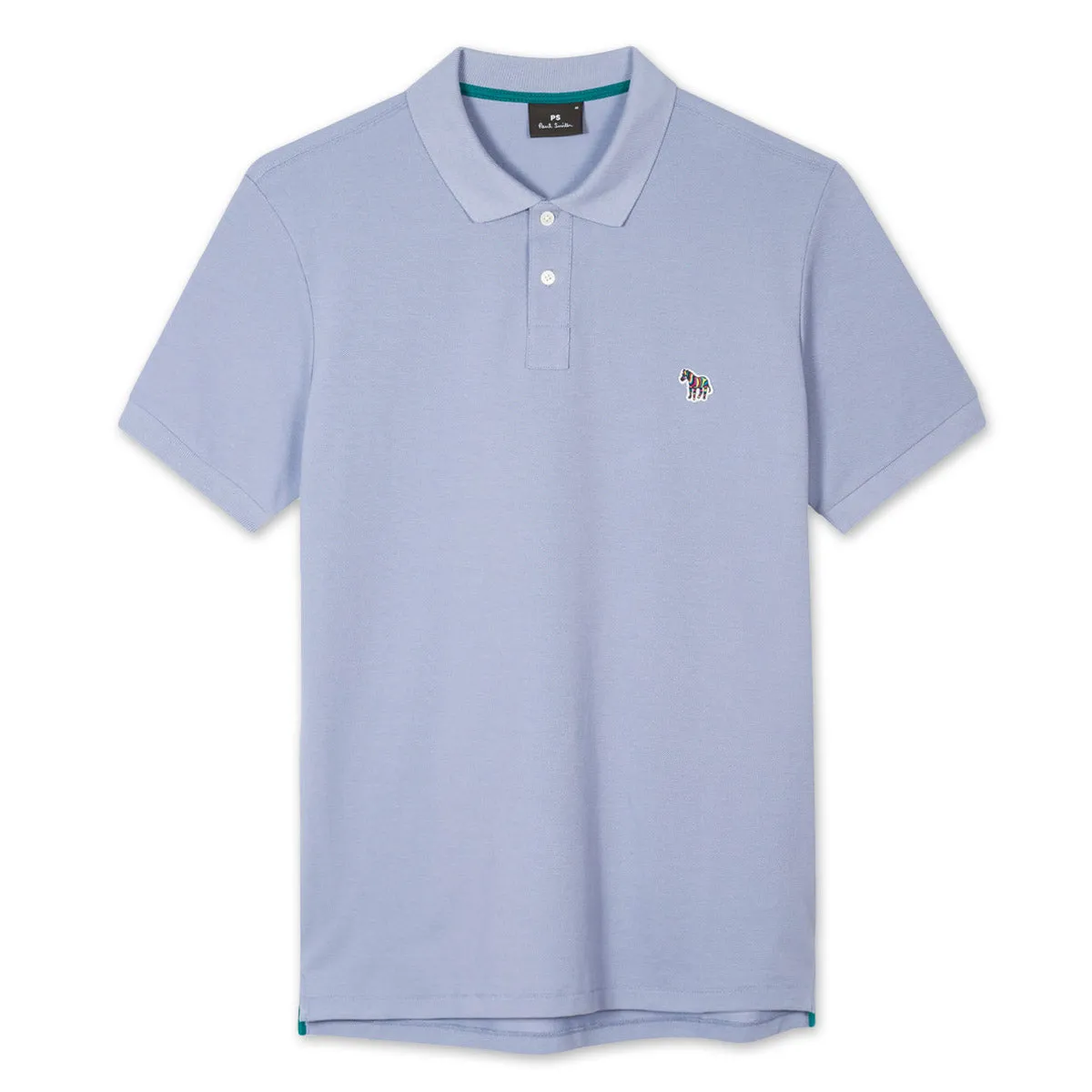 Paul Smith Reg Fit Zebra Polo Shirt Pale Blue