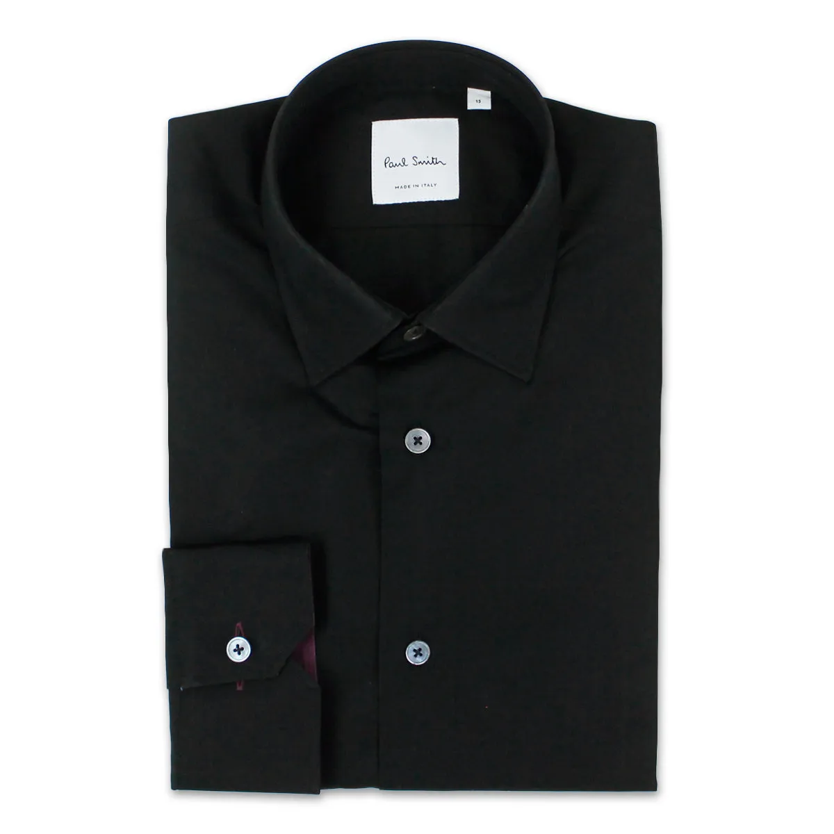 Paul Smith Tailored Fit Artist Stripe Cuff Shirt Black