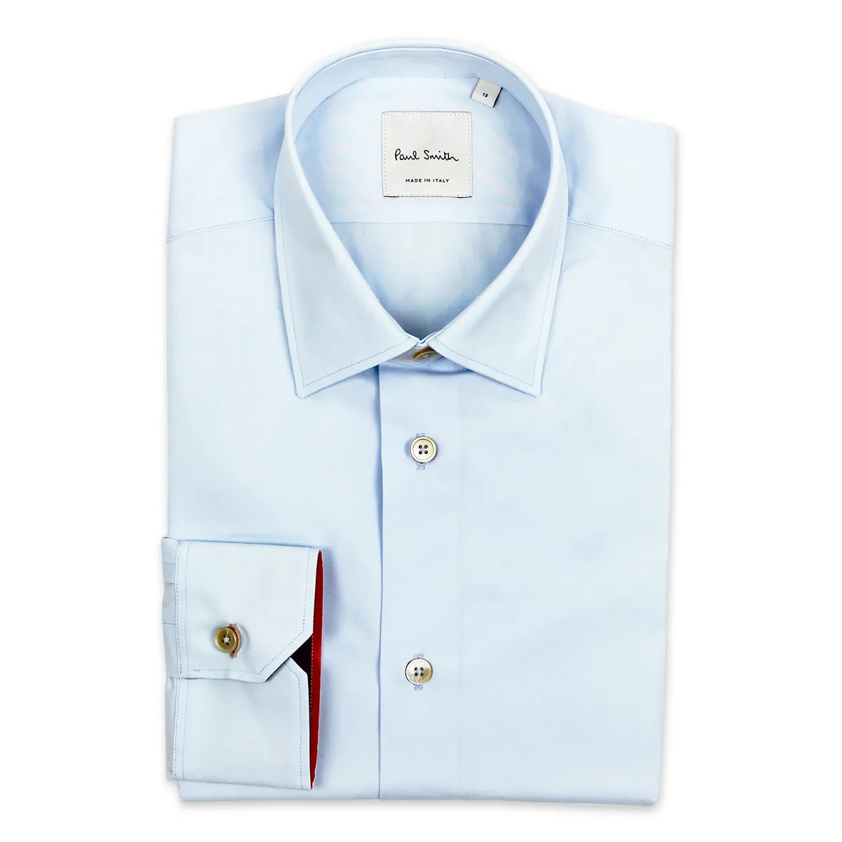 Paul Smith - Tailored Fit Artist Stripe Cuff Shirt in Light Blue - Shop Now