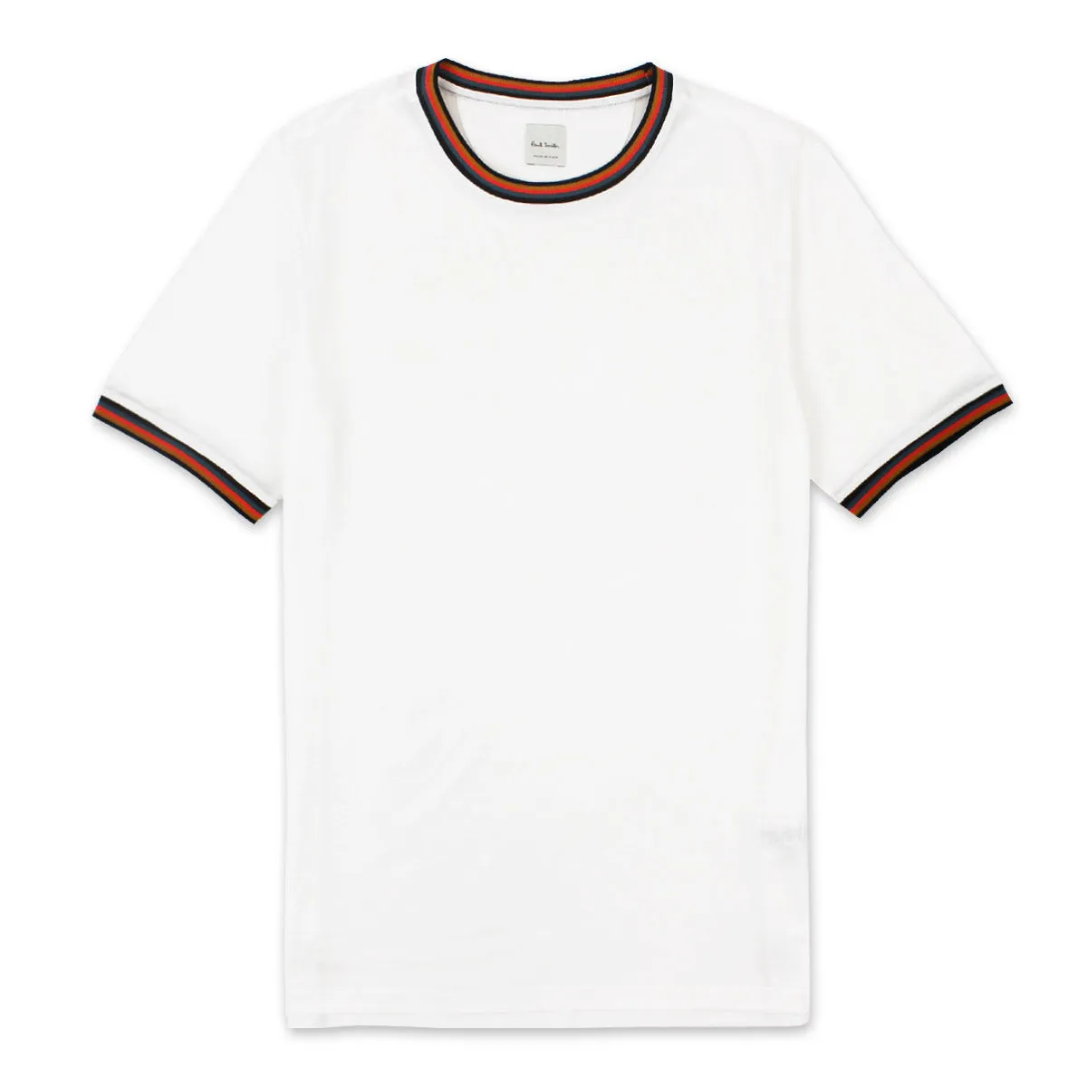 Paul Smith - White 'Artist Stripe' T-Shirt.