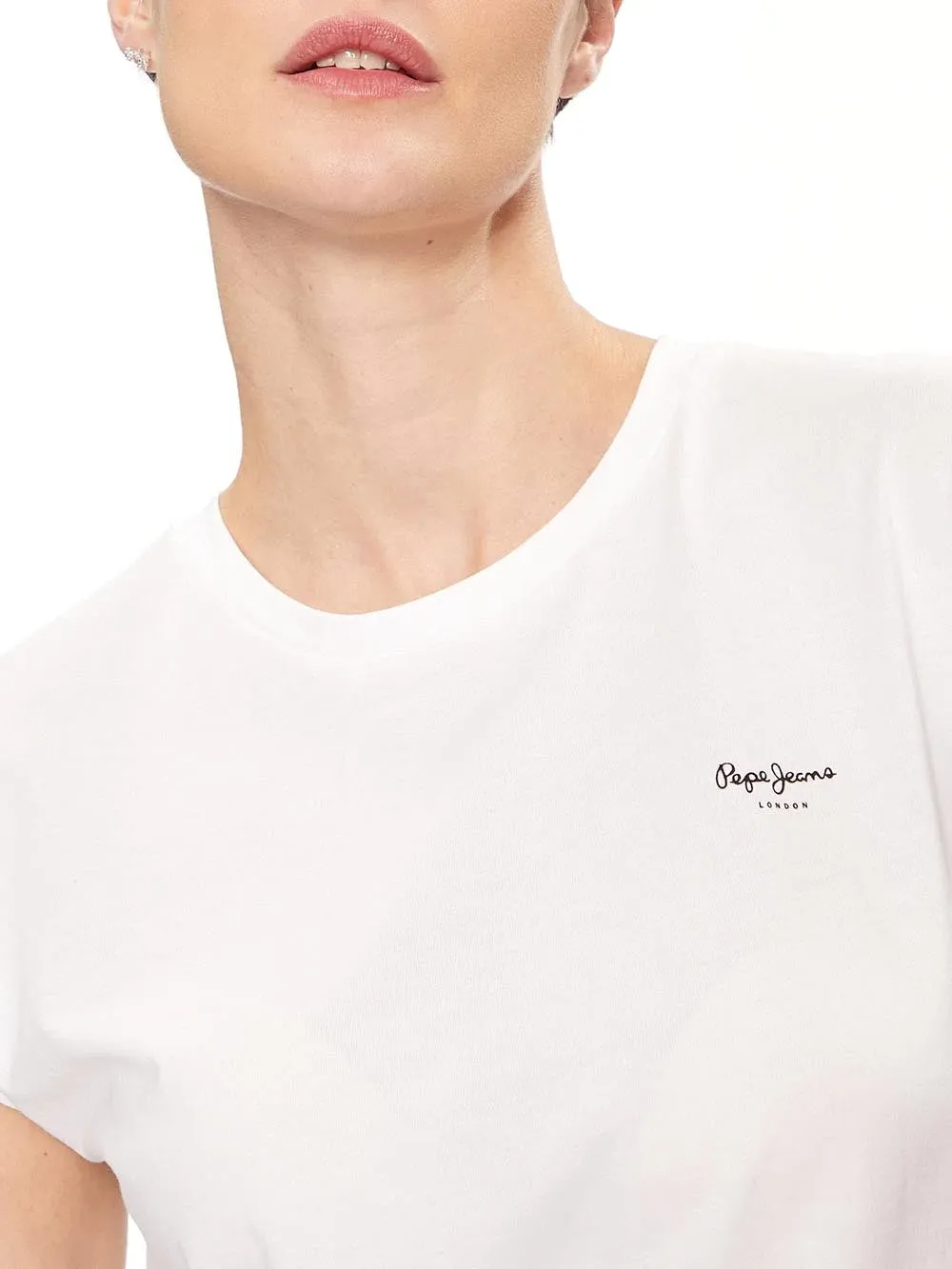 Pepe Jeans Women's White Lory PL505853 T-shirt - Buy Online now