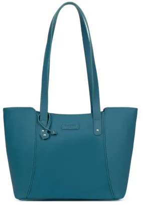 Petrol blue synthetic tote bag hexagon 589046