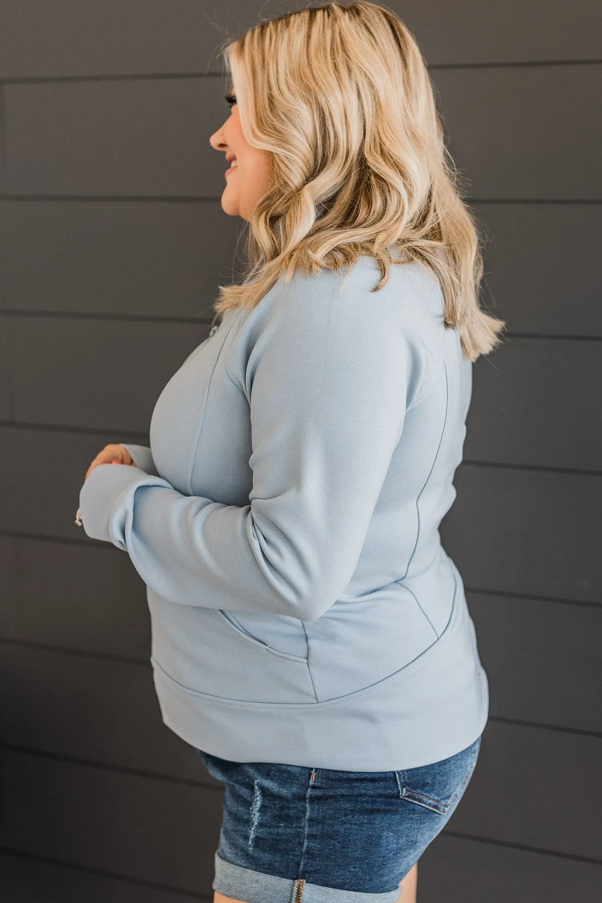 Powder Blue Athleisure Jacket Zip-Up