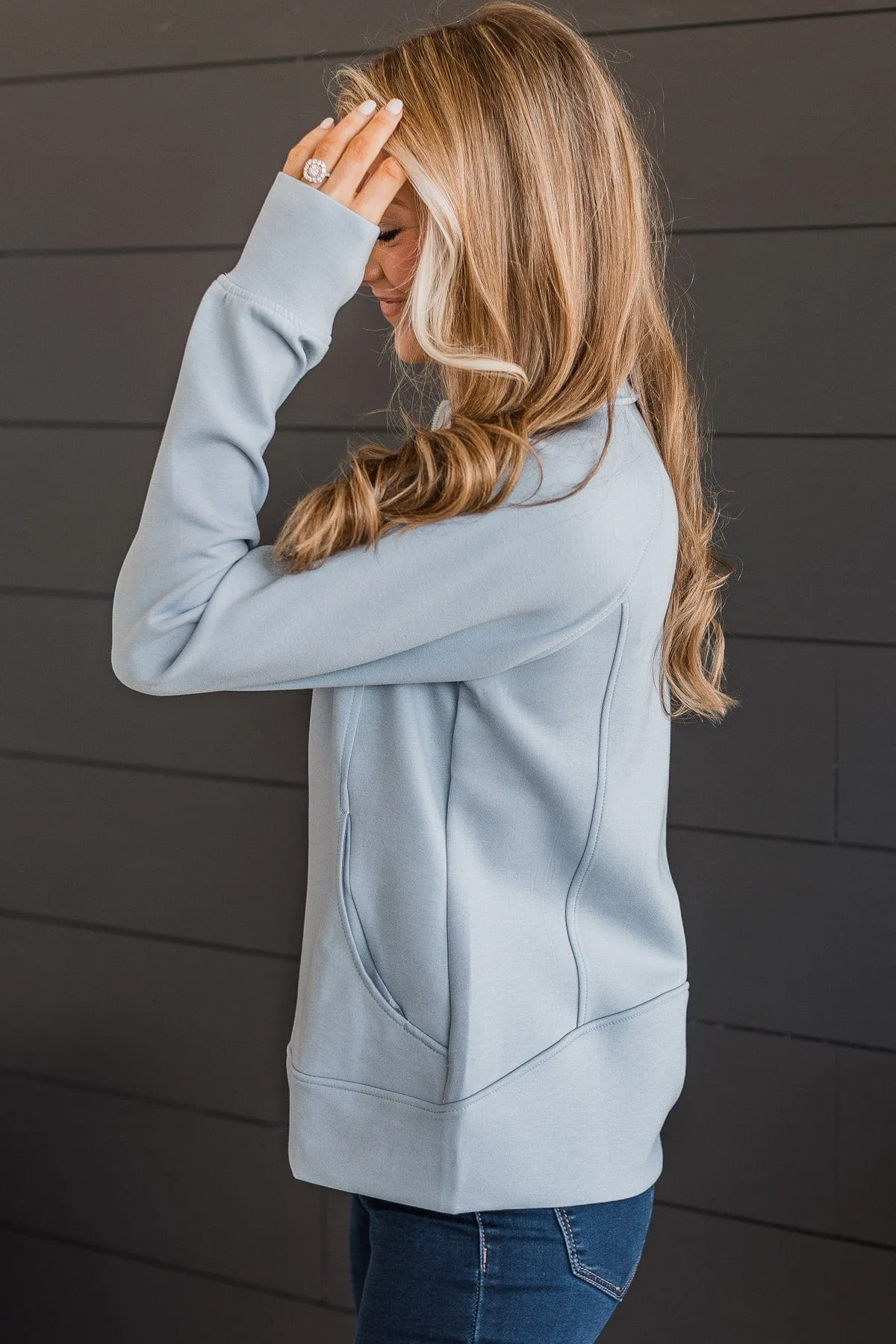 Powder Blue Athleisure Jacket Zip-Up