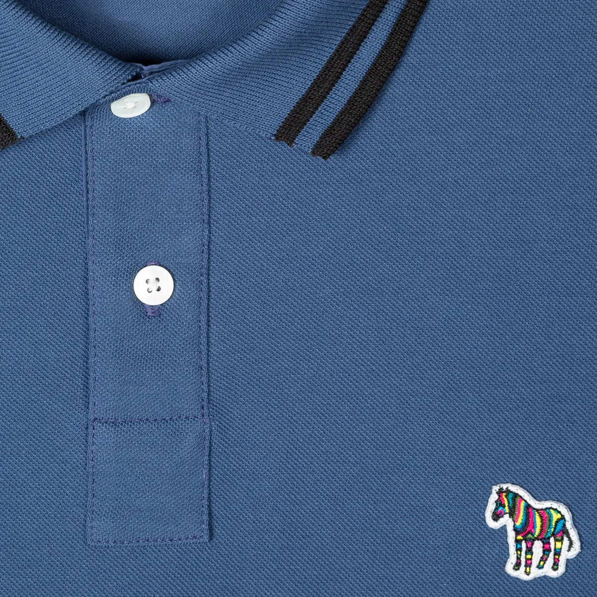 PS Paul Smith - Regular Fit Tipped Zebra Polo Shirt - Cobalt Blue