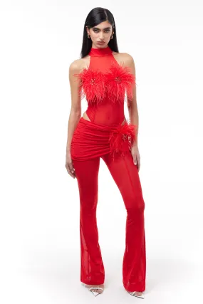 Red Velora Pants