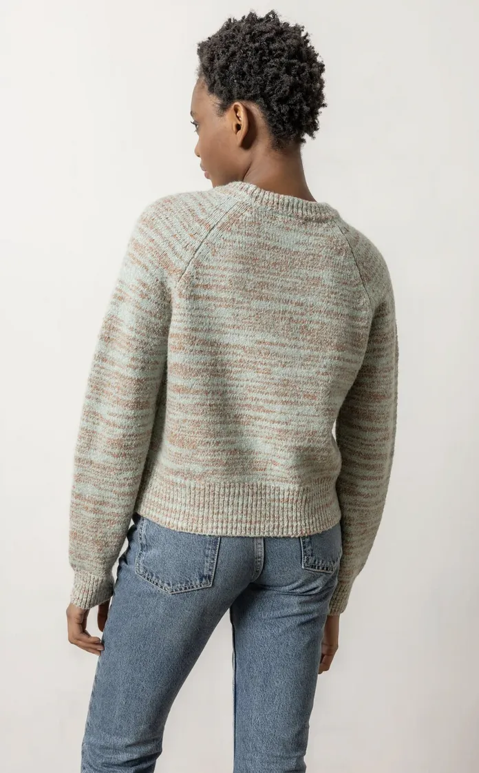 RIBBED NECK RAGLAN SWEATER