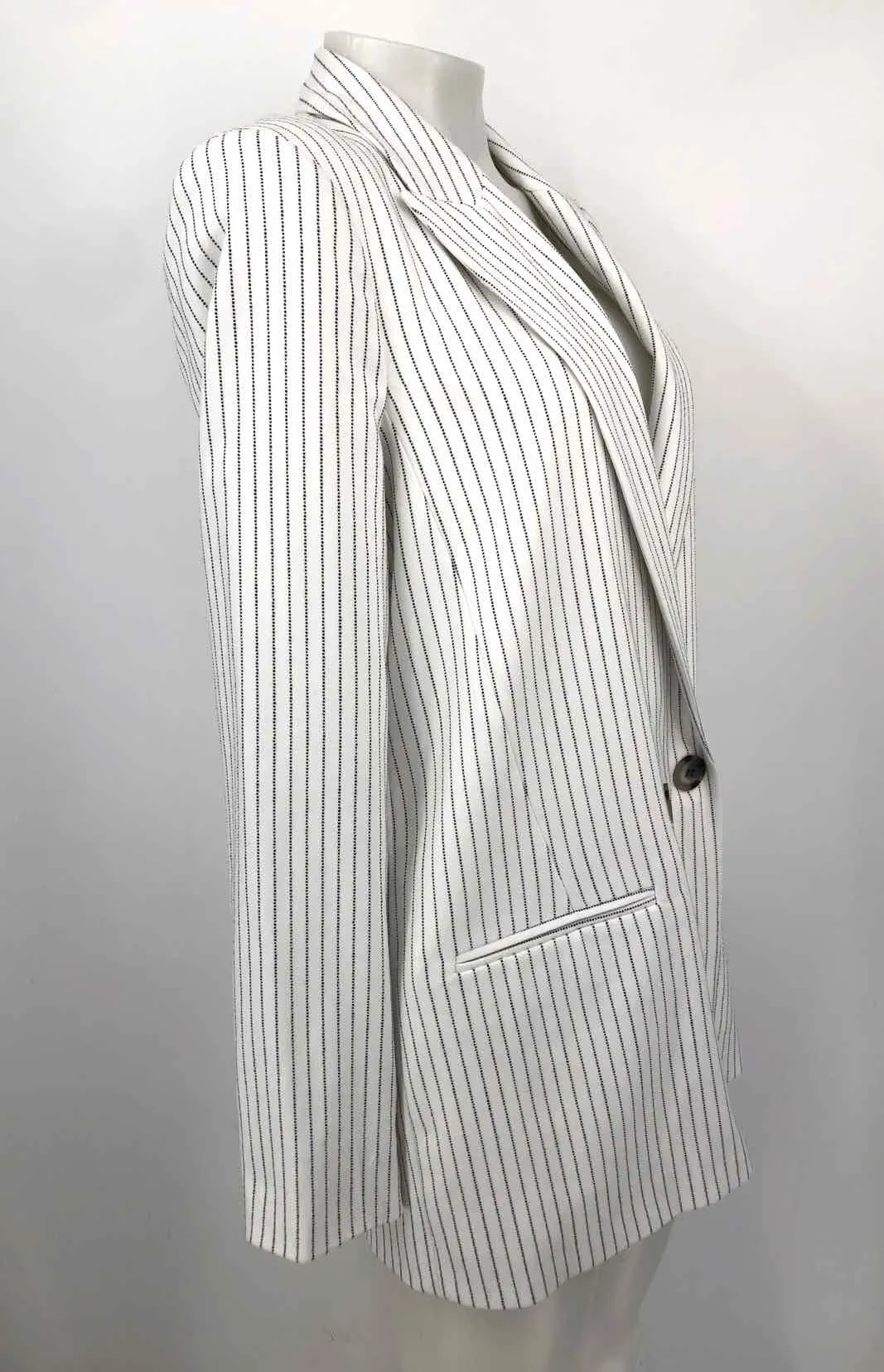 RIVER ISLAND Women's White Black Stripe Blazer Size SMALL (S) Jacket