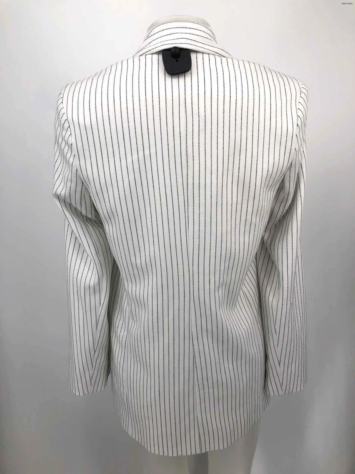 RIVER ISLAND Women's White Black Stripe Blazer Size SMALL (S) Jacket