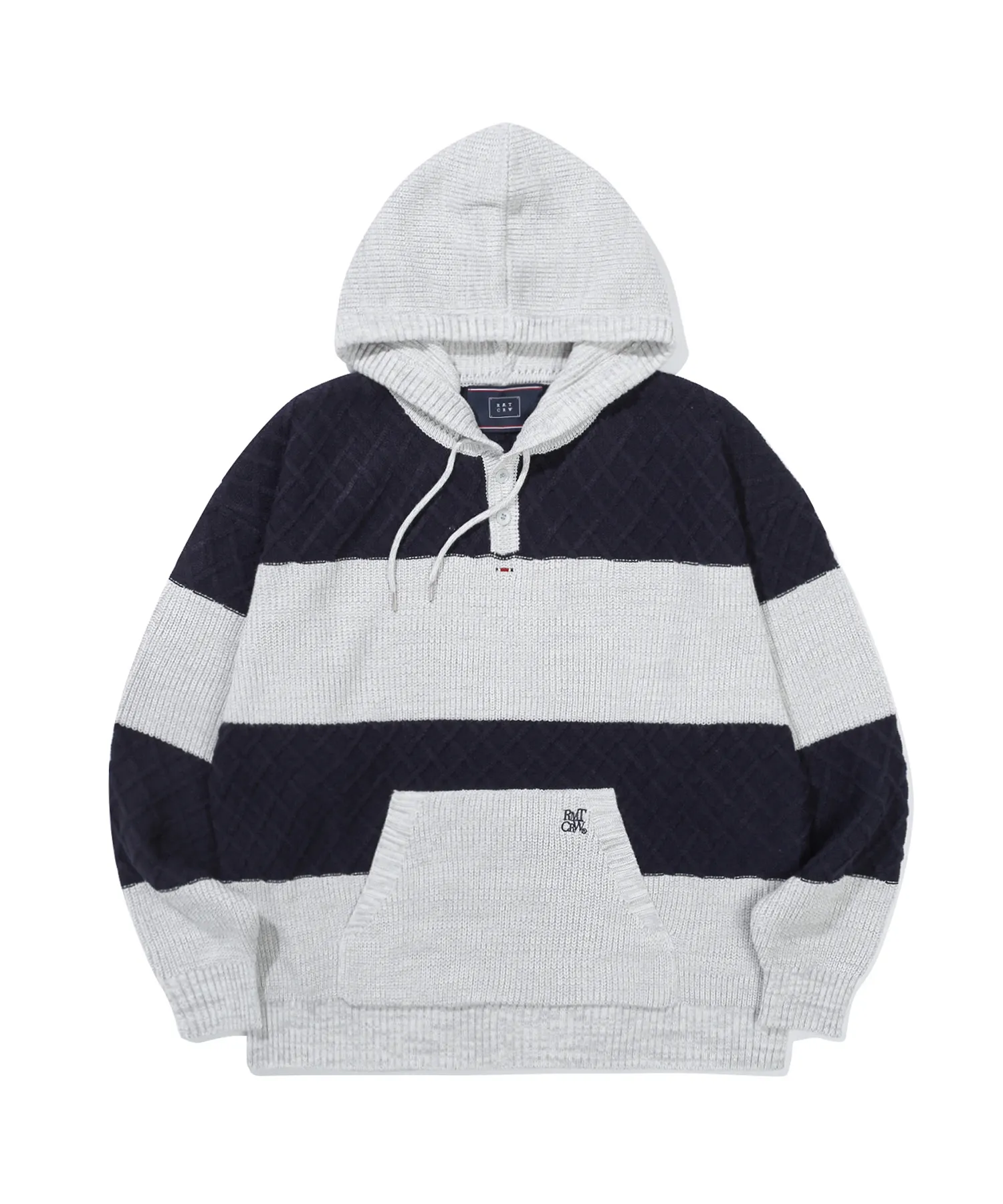 ROMANTIC CROWN Stripe Rib Knit Hoodie - Buy Now