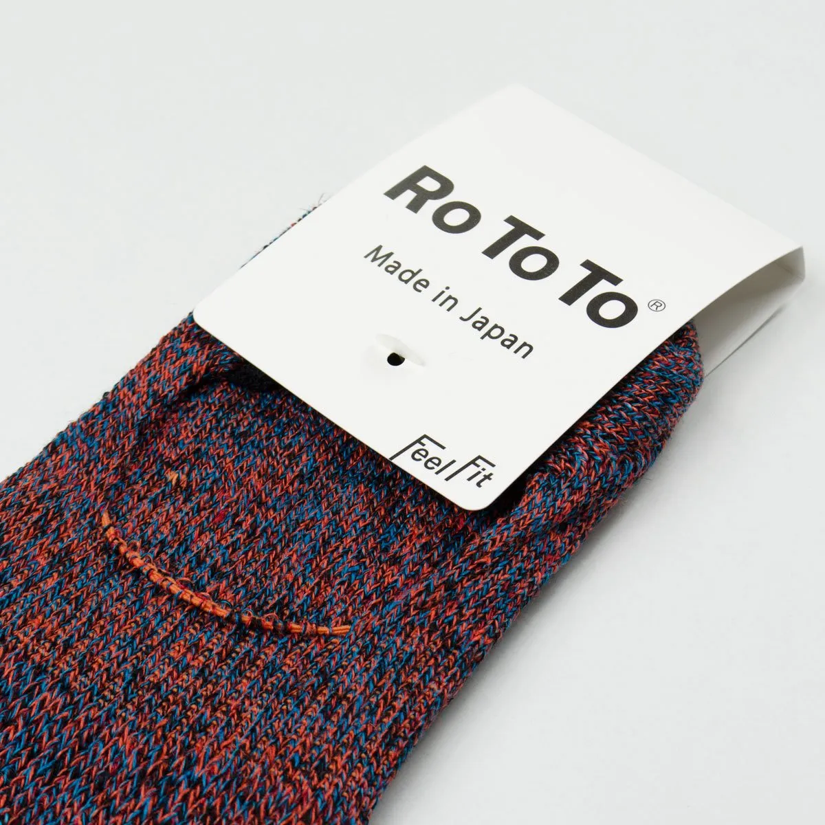 RoToTo - Low Gauge Linen Invisible Socks - Blue / Orange