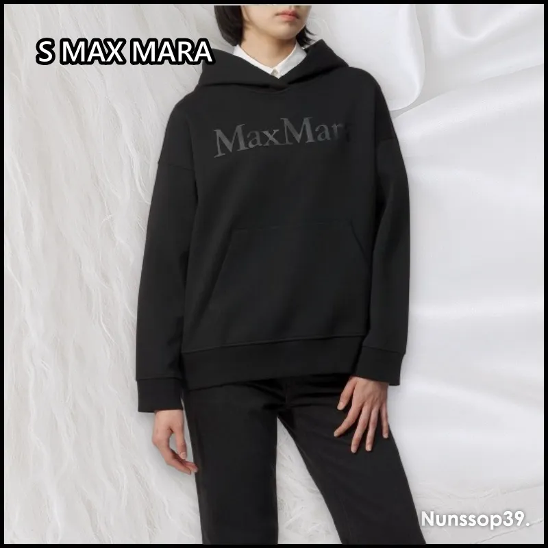 s max mara street style long sleeves plain cotton logo