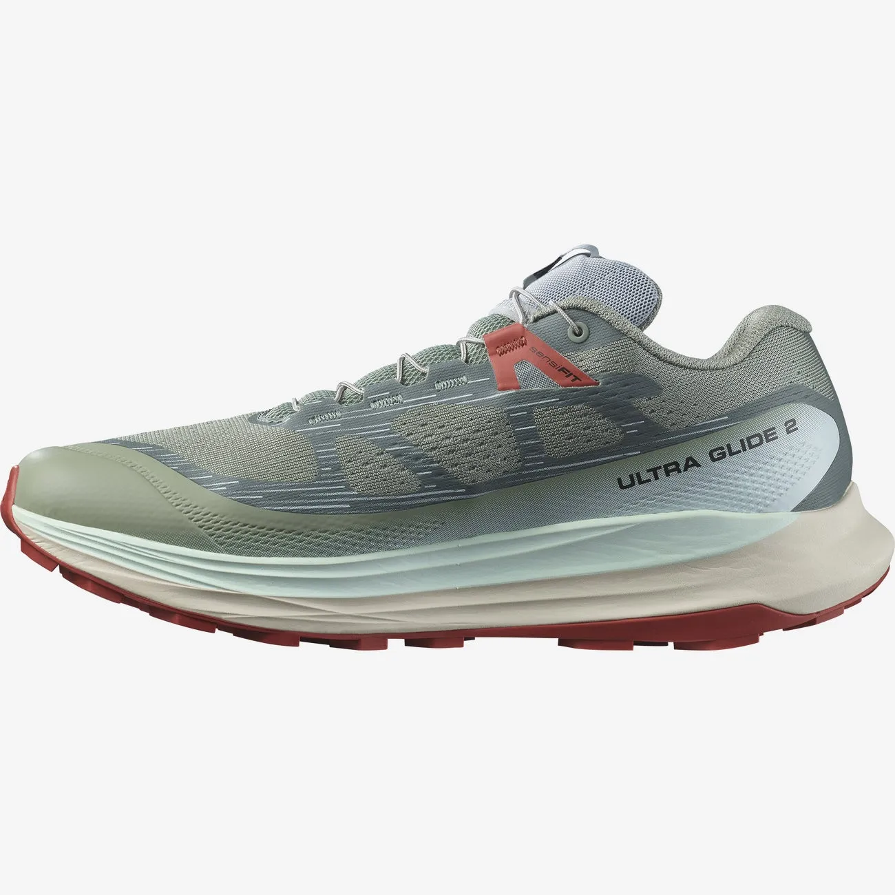 Salomon Men's Ultra Glide Running Shoes in Lily Pad Bleached Aqua Hot Sauce