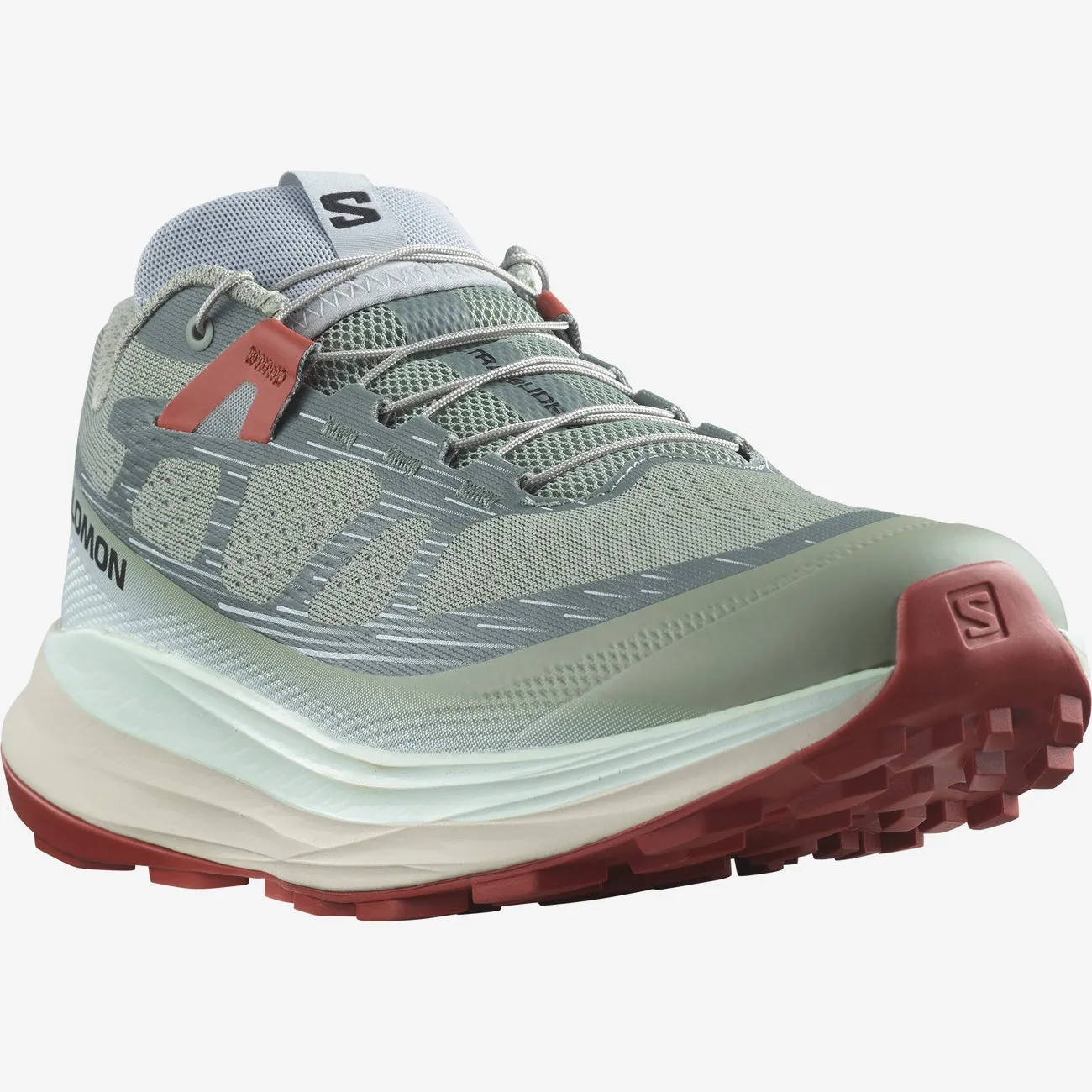 Salomon Men's Ultra Glide Running Shoes in Lily Pad Bleached Aqua Hot Sauce