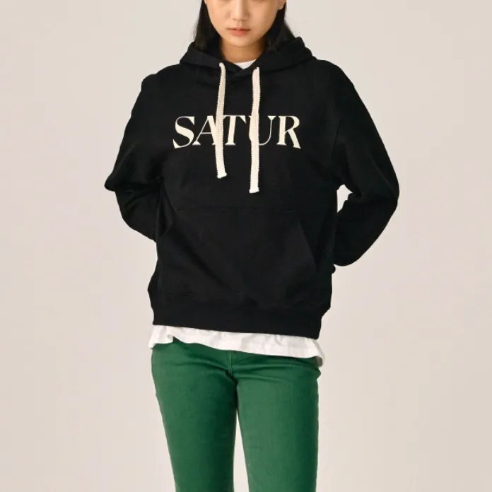 SATUR Unisex Hoodies - Stylish Plain Cotton Logo Hoodies for Streetwear