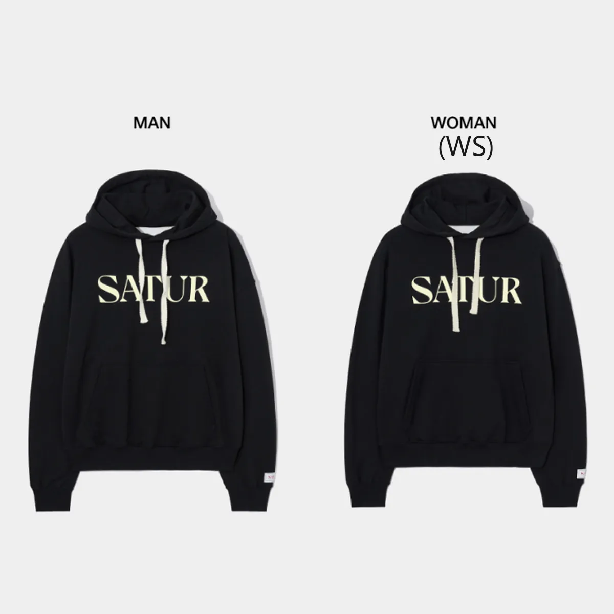 SATUR Unisex Hoodies - Stylish Plain Cotton Logo Hoodies for Streetwear