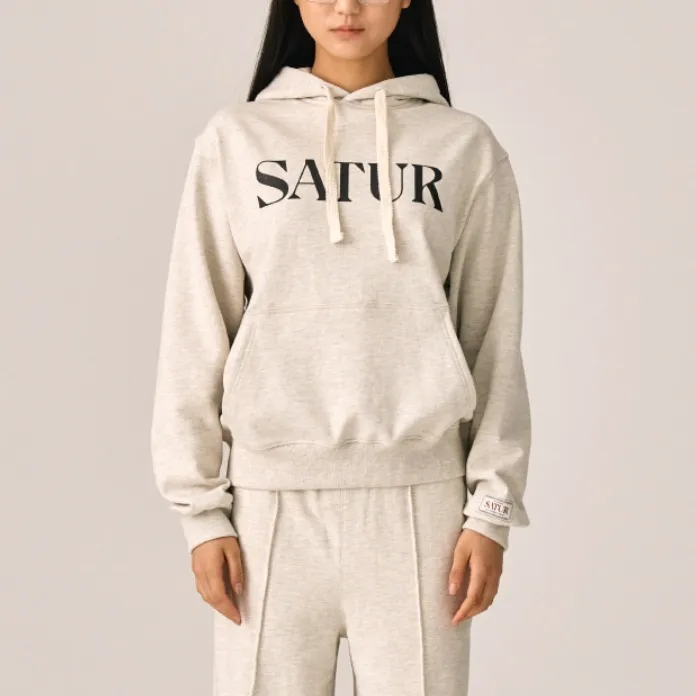 SATUR Unisex Hoodies - Stylish Plain Cotton Logo Hoodies for Streetwear