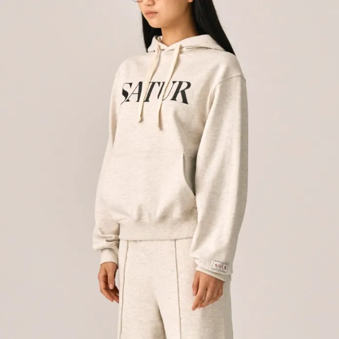 SATUR Unisex Hoodies - Stylish Plain Cotton Logo Hoodies for Streetwear