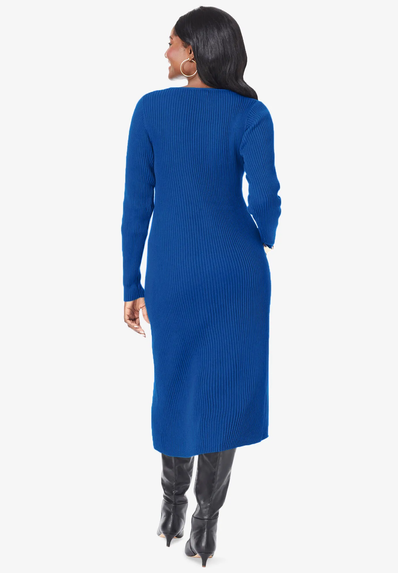 Scoop-Neck Sweater Dress