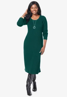 Scoop-Neck Sweater Dress