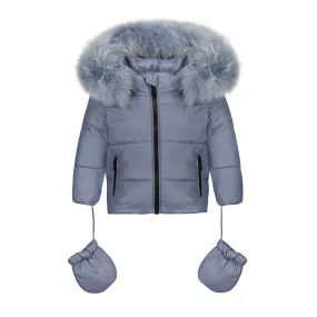 Scotch Bonnet Baby Puffer Jacket with Fur Hood