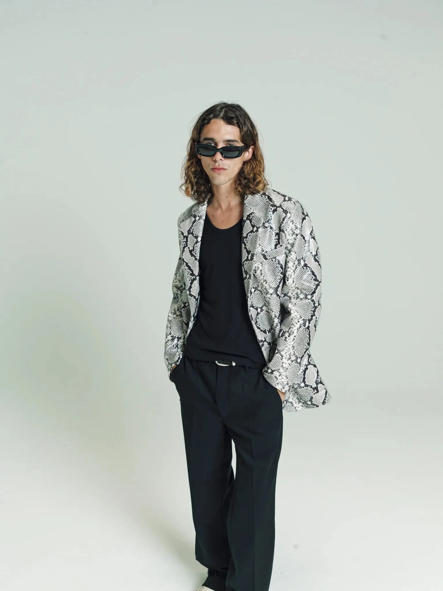 SECOND/LAYER | SNAKE LEATHER MACHINO BLAZER