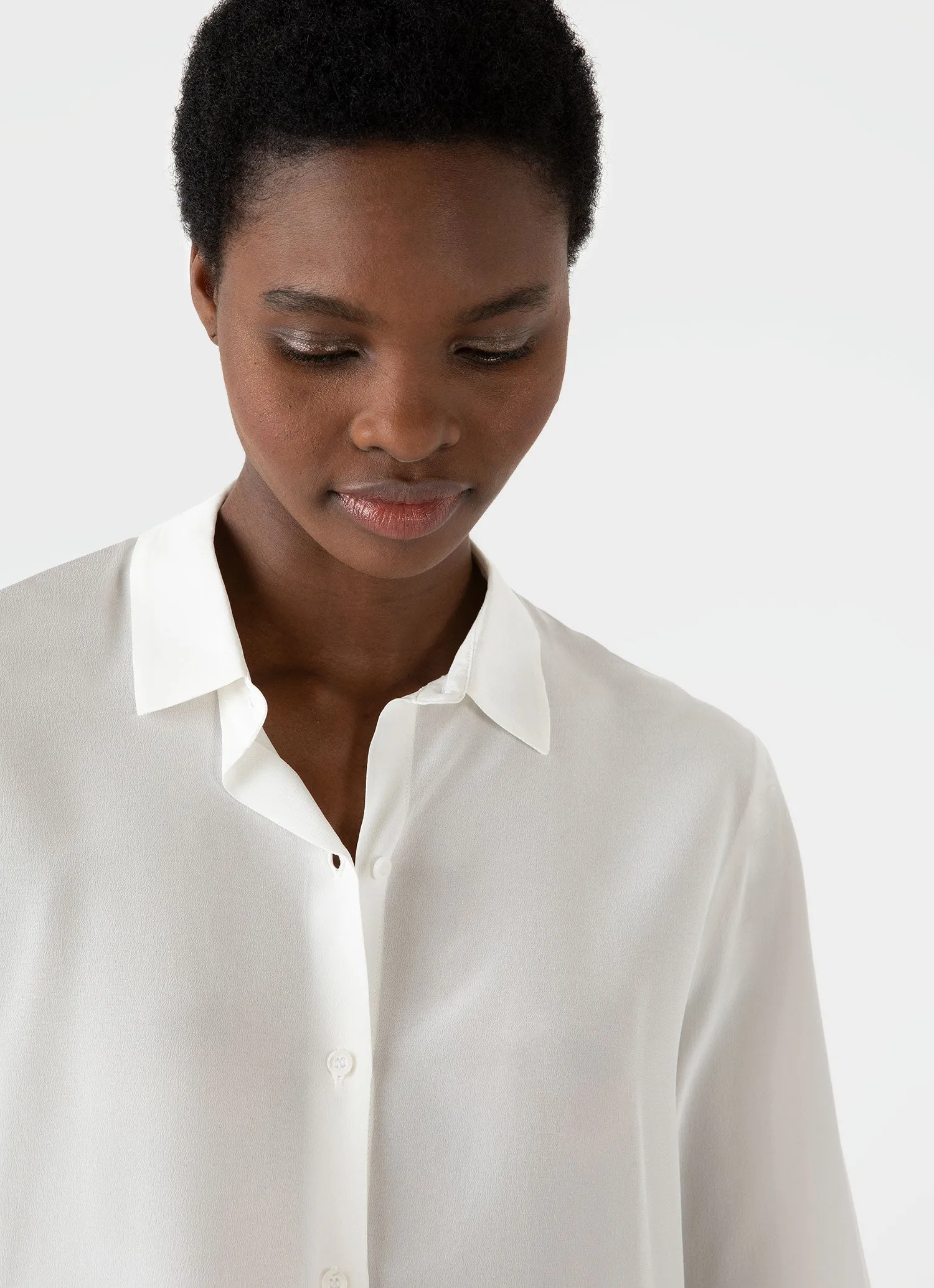 Silk Shirt for Women - Ecru