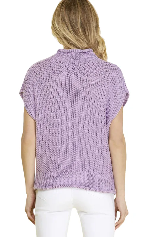 SLEEVELESS MOCK NECK SWEATER